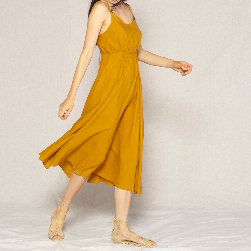 VGUC Outerknown La Luna Cami Dress in Curry Yellow